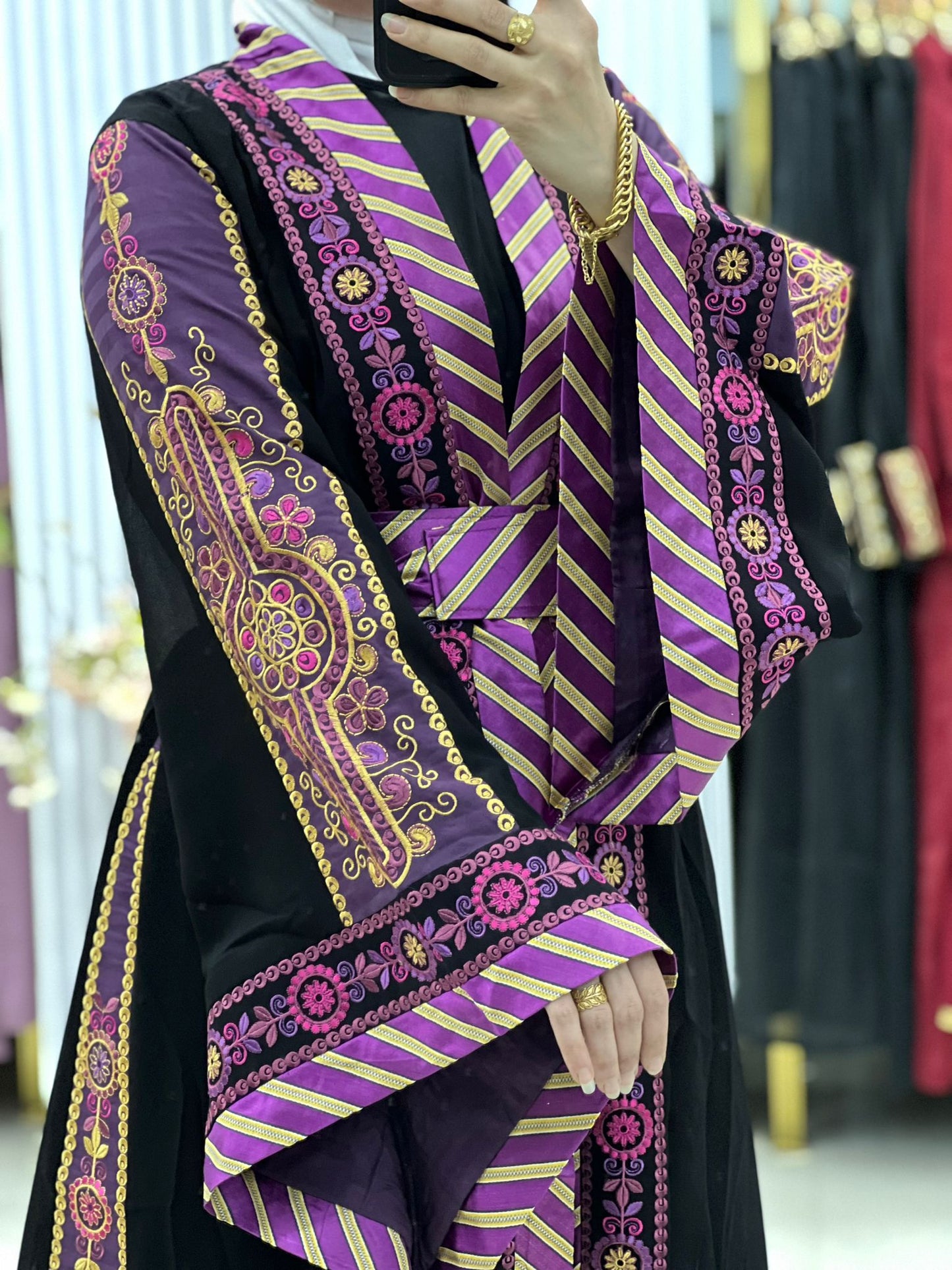 1) 2025 Beautiful Kashmeer Abaya