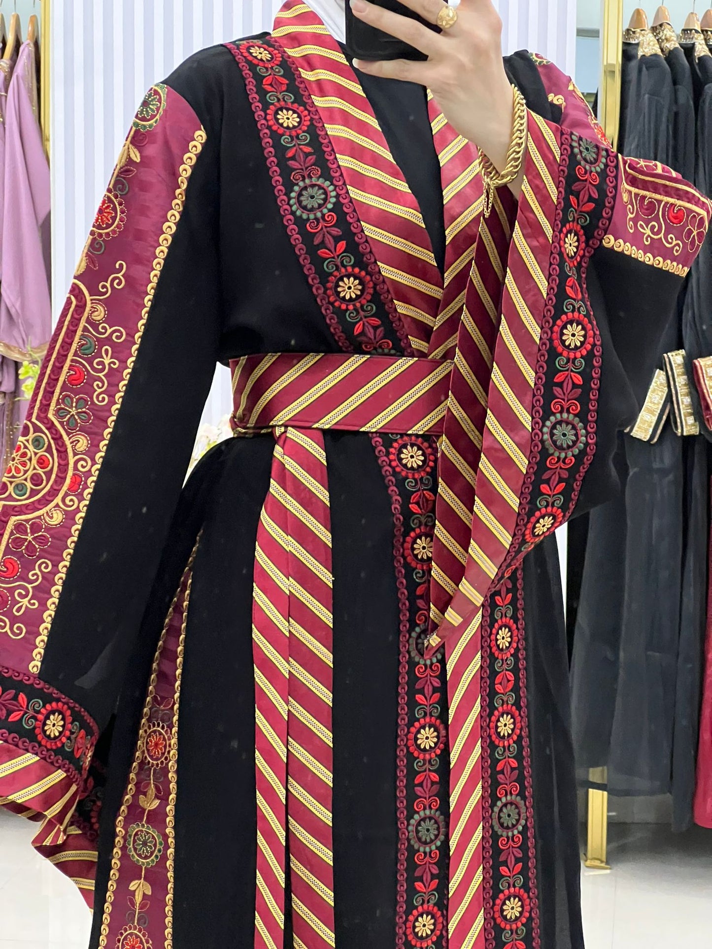 1) 2025 Beautiful Kashmeer Abaya