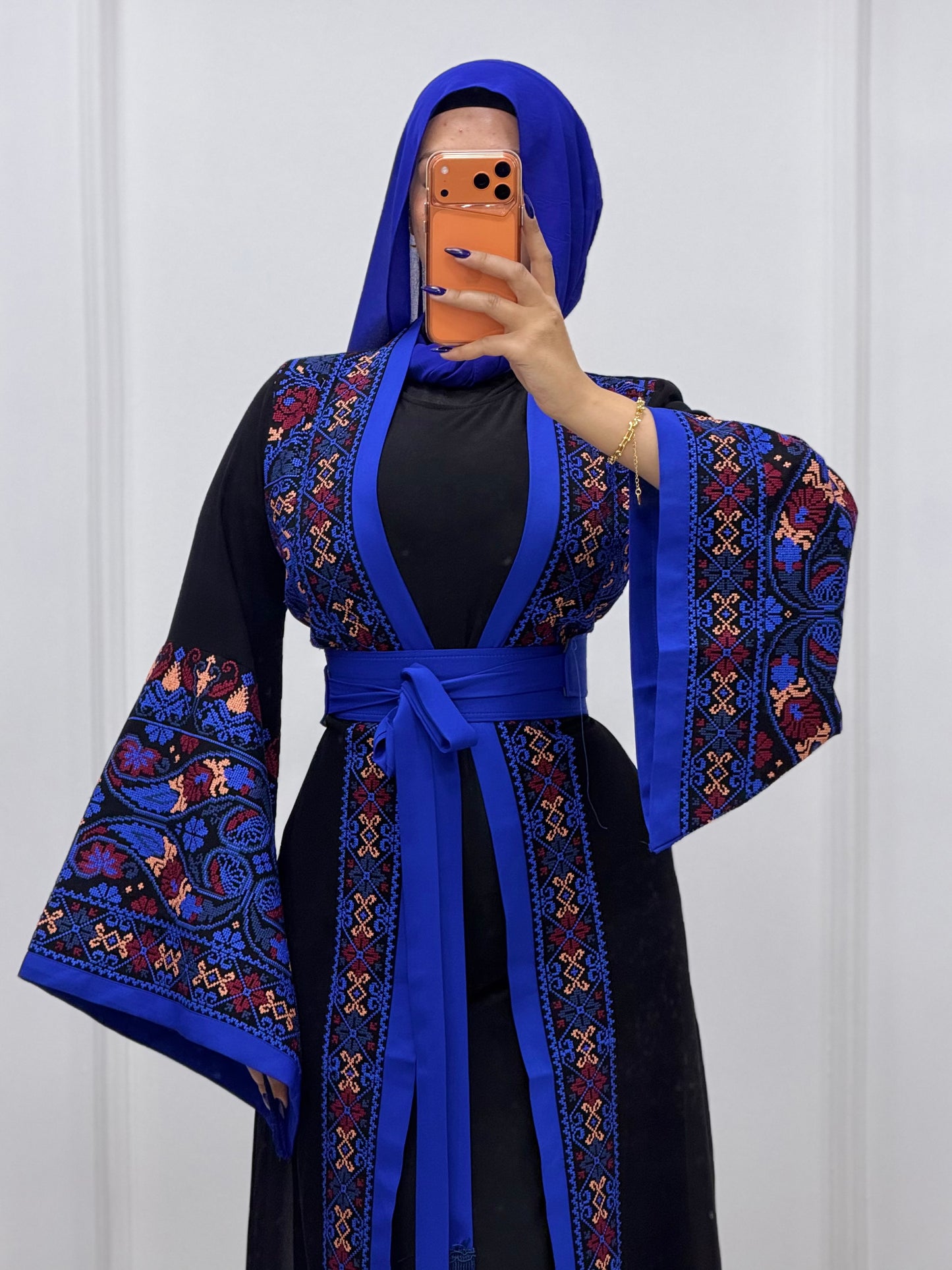 2026 Open Abaya Dress - Royal Blue