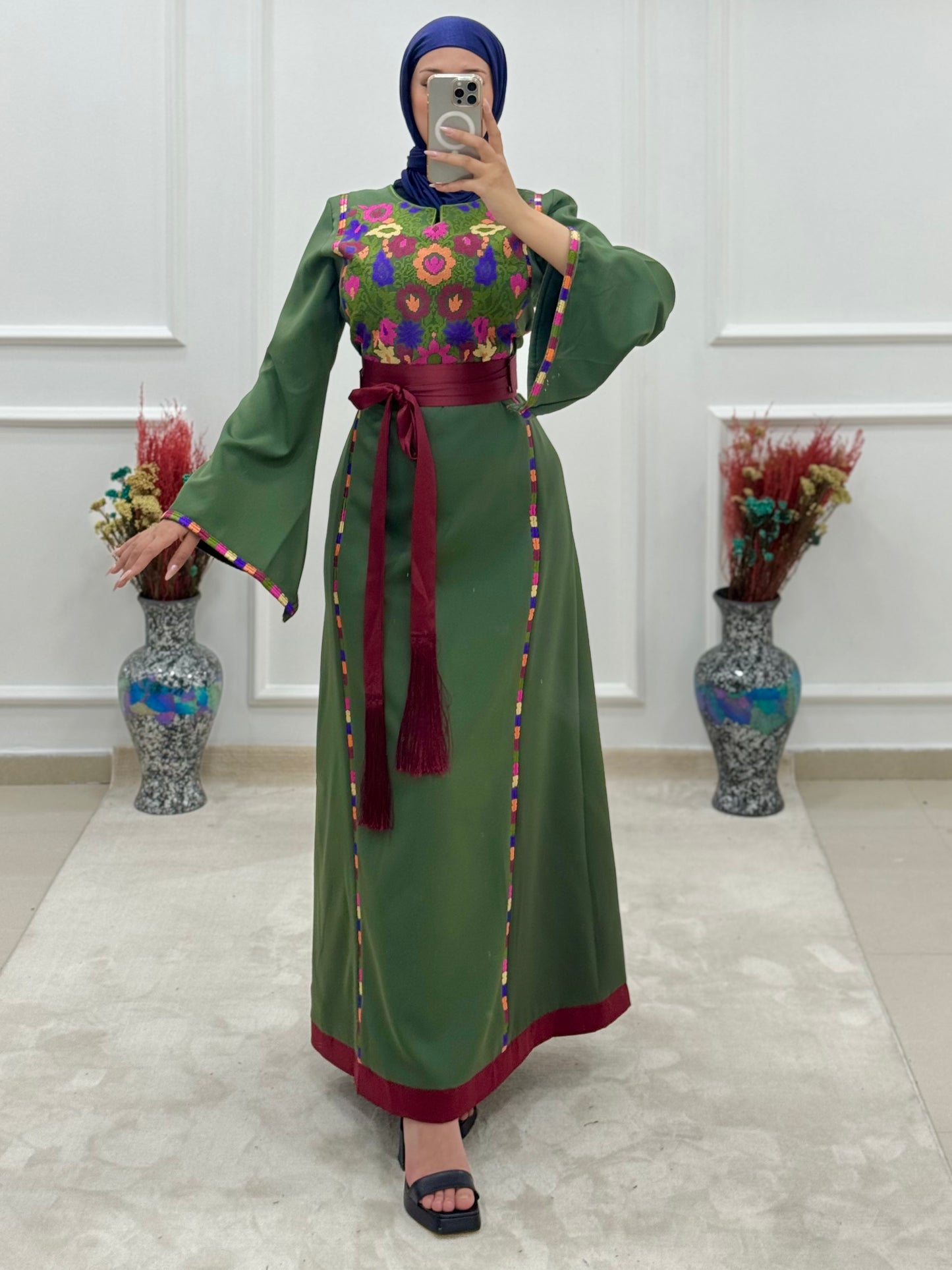 1) New Olive Green Thoub