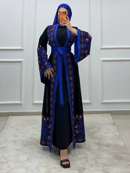 2026 Open Abaya Dress - Royal Blue