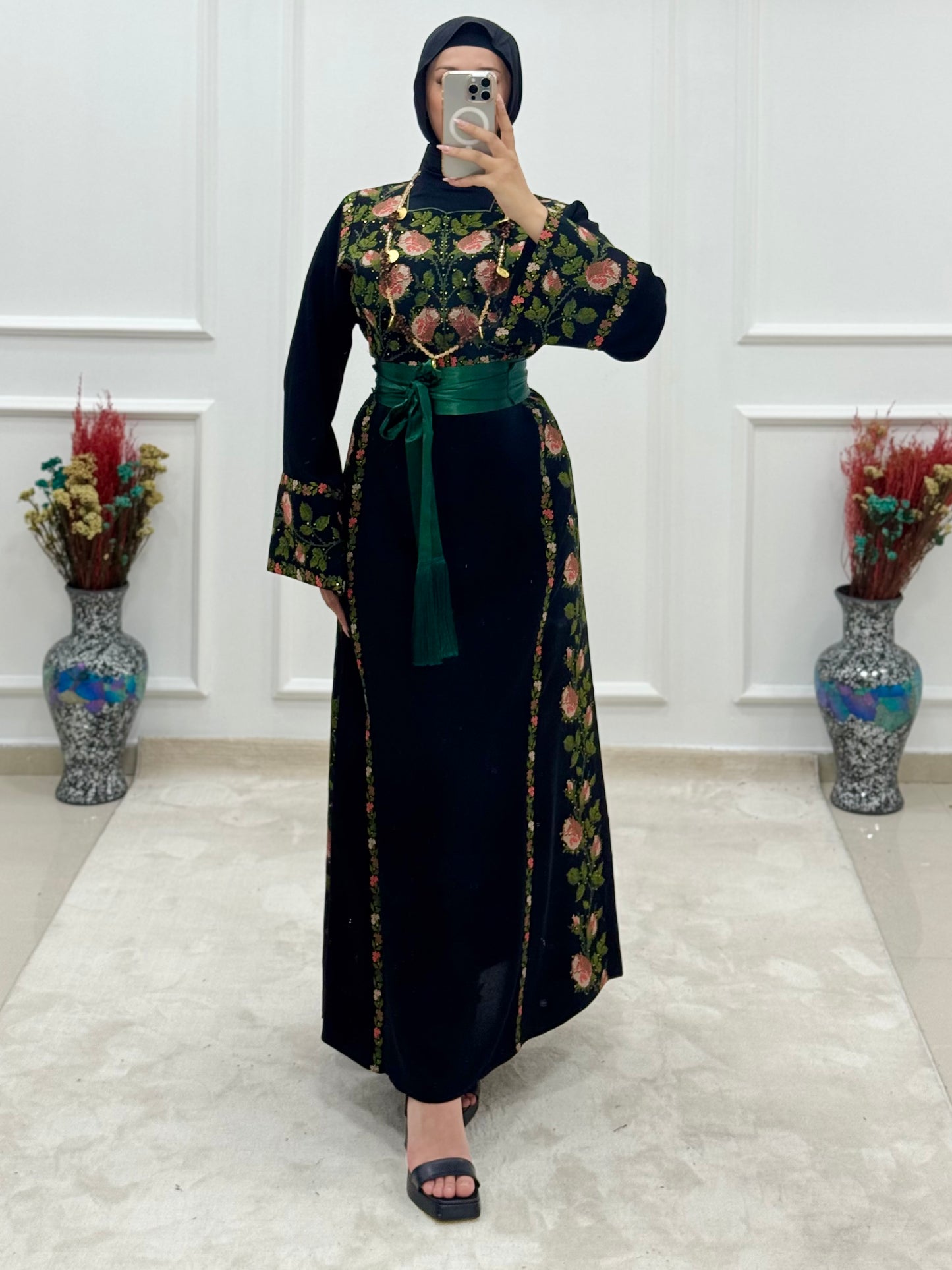 Roses Thoub - Olive Green
