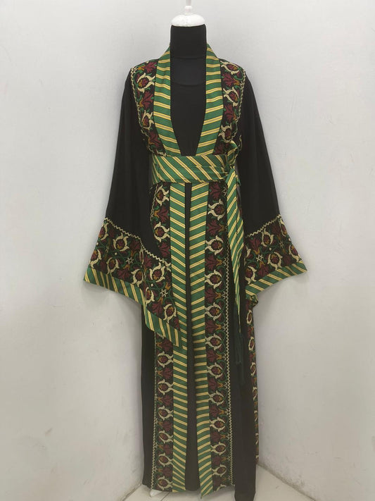 New open dress Abaya with kashmeer