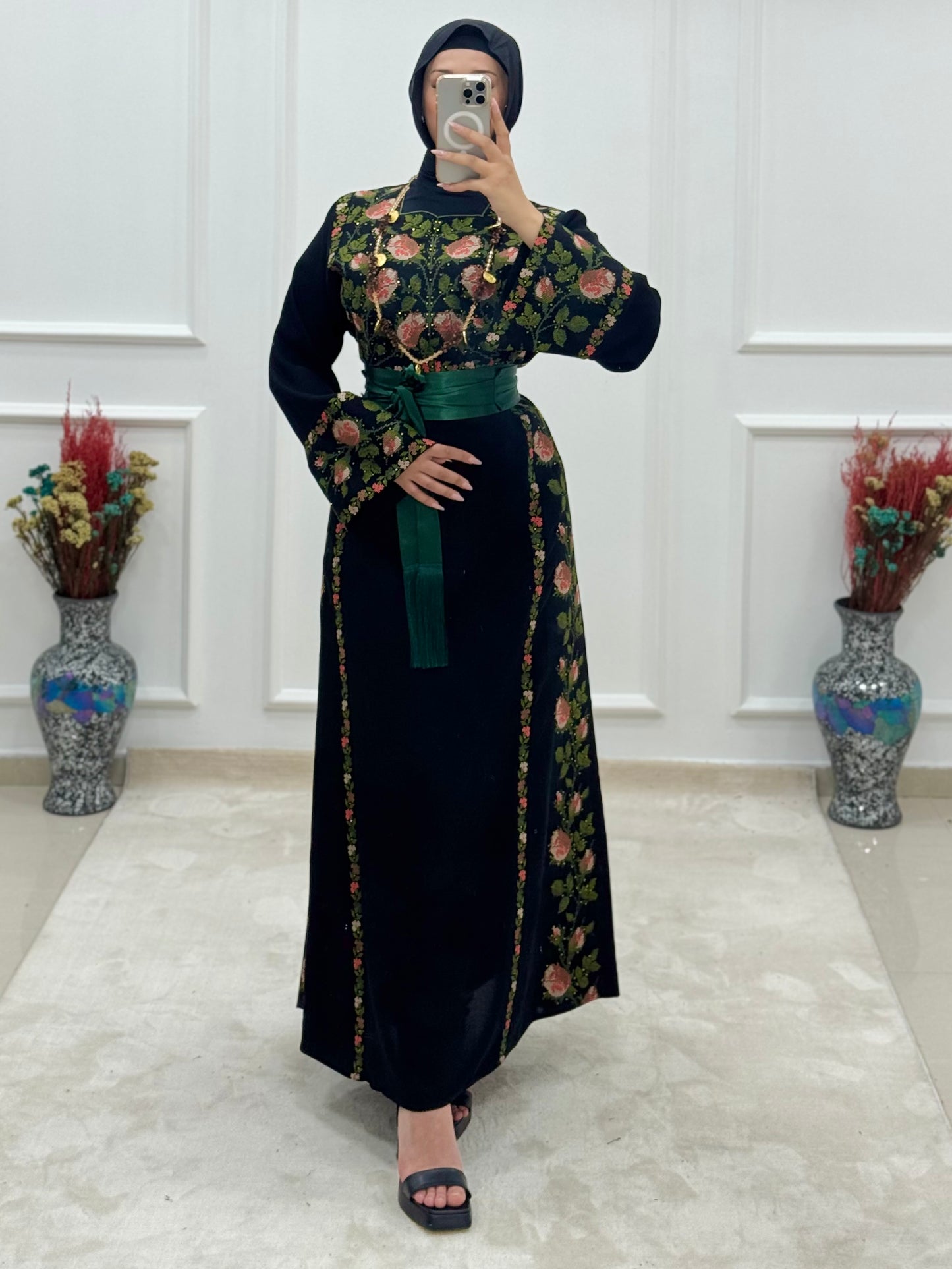 Roses Thoub - Olive Green