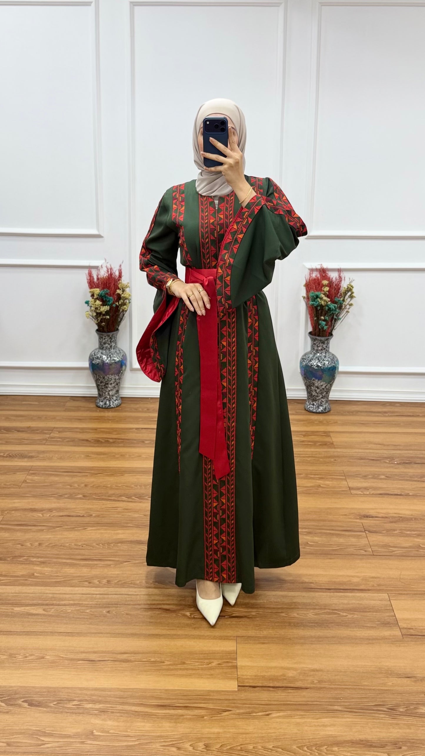 Modren Roots Thoub - Olive Green